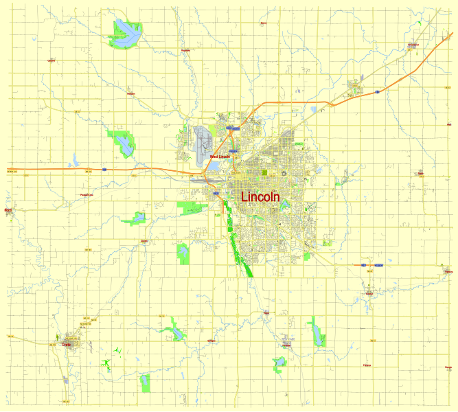 File:Lincoln Nebraska US street map.svg