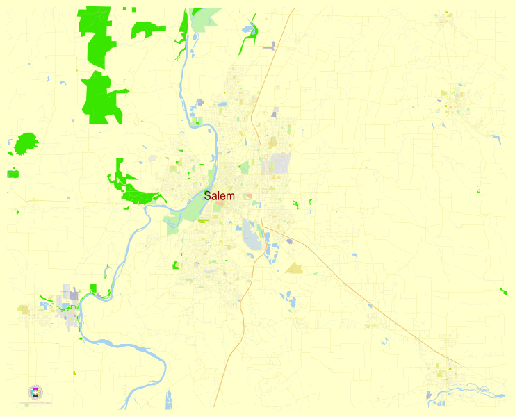 File:Salem Oregon US street map.svg