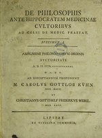 Thumbnail for File:De philosophis ante Hippocratem medicinae cultoribus ad Celsi De medic(ina) praefit(io). Specimen I ... (IA b30356866).pdf