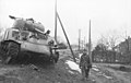 Destroyed Soviet Sherman tank, somewhere in the Soviet Union