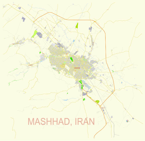 File:Mashhad Iran street map.svg