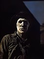 Worker at carbon black plant, Sunray, Texas