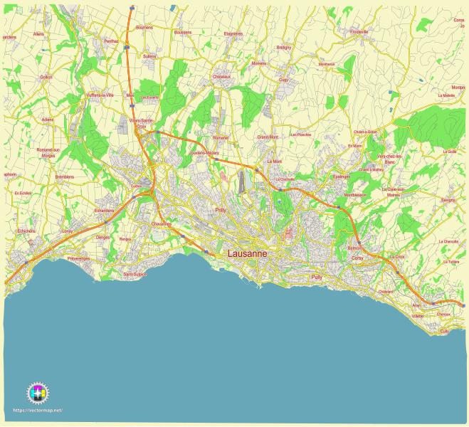 File:Lausanne Switzerland street map.svg