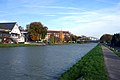 Deutsch: Der Dortmund-Ems-Kanal in Münster, Blick in Richtung Wolbecker Straßen Brücke