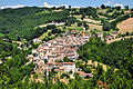 veduta del centro cittadino da una collina adiacente