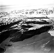 Columbia Glacier, Calving Terminus with Oblique View of Valley Glacier, Terentiev Lake, July 15, 1977 (GLACIERS 1295).jpg