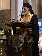 Seine Seligkeit Patriarch Gregorios III. bei einer Investiturfeier des Lazarus-Orden in Krefeld-Hüls.