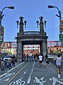 The pedestrian and bike lanes at the Manhattan end of the Williamsburg Bridge