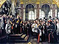 Français : Proclamation du 2eme empire allemand (IIème Reich) et couronnement de l'empereur Guillaume 1er le 18 Janvier 1871 dans la galerie des Glaces English: The proclamation of the German Empire and Wilhelm I as emperor in the Hall of Mirrors on January 18th, 1871