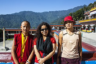 Pictures of Buddhist monks in Rumtek Monastery