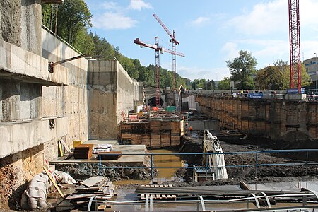 Nemocnice Motol station construction, 2012