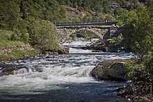 Dry masonry arch bridge, at Borgund