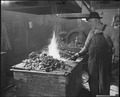 Blacksmith at a coal mine smith shop in Appalachia