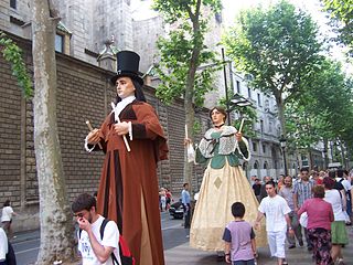 Català: Desfilada de gegants English: Giants in La Rambla