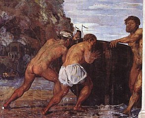 The Boat, fresco by Hans von Marées