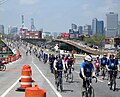 Five Boro Bike Tour on Gowanus Expressway