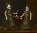 Alonso Sánchez Coello, Isabella Clara Eugenia and her younger sister Catalina Micaela, 1570