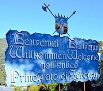 Welcome sign at the Seborga border