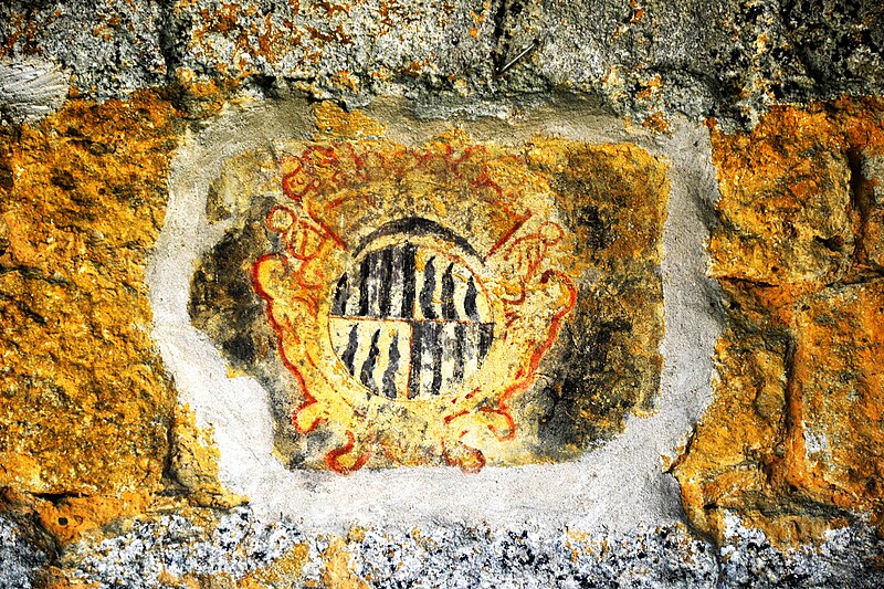 File:Termes-d'Armagnac Fresque d'un blason de l'église.JPG