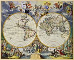 Vol 1 - 002 - NOVISSIMA TOTIUS TERRARUM ORBIS TABULA -Wereldkaart in 2 hemisferen