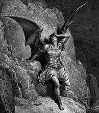 Satan, as drawn by Gustave Doré, in John Milton's Paradise Lost by Gustave Doré (19th century).