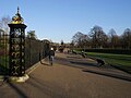 Park fence and gatepost