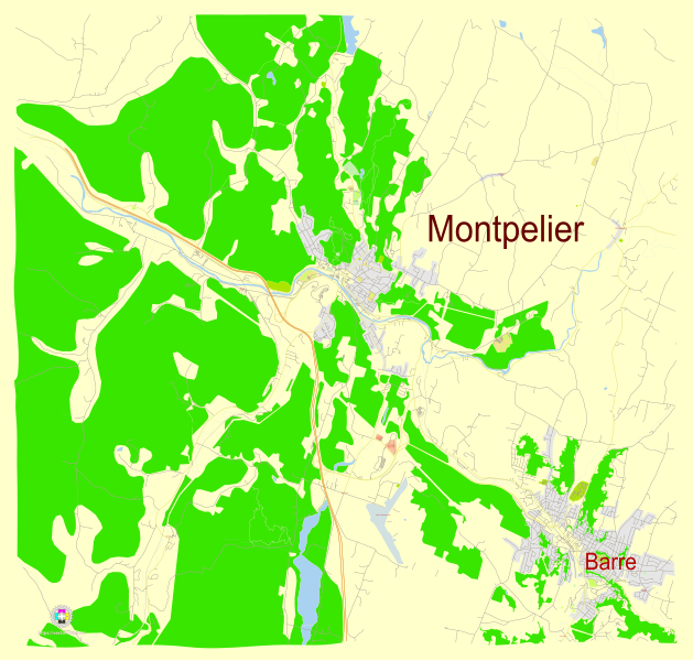 File:Montpelier Vermont US street map.svg