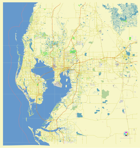 File:Tampa Bay Florida US street map.svg