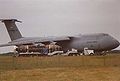 Arrival of the DSRV Avalon at Brest airport aboard a Galaxy cargo aircraft (July 1999)