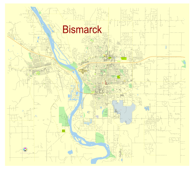 File:Bismarck North Dakota US street map.svg