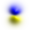 Orbital cloud with actual probability density distribution.