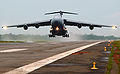 Lockheed C-5 Galaxy take off in Sierra Leone for a flight to Naval Air Station Keflavik, Iceland