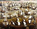 The Spanish Invincible Armada departing from Ferrol, Spain