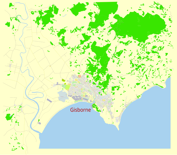 File:Gisborne New Zealand street map.svg