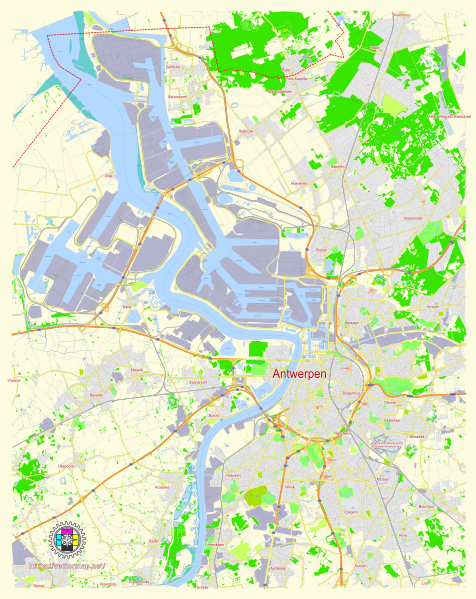 File:Antwerpen Belgium street map.svg