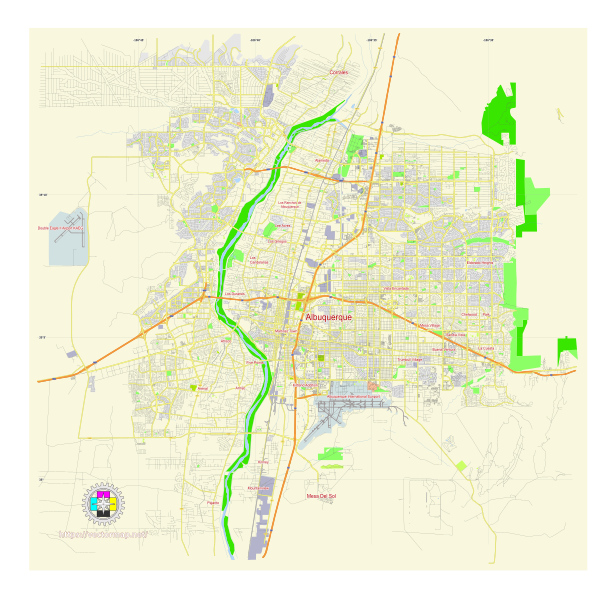 File:Albuquerque New Mexico US Street Map SVG.svg