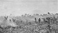 Men clear area for airfield on Kiriwina, South Pacific, by hand in July, 1943.