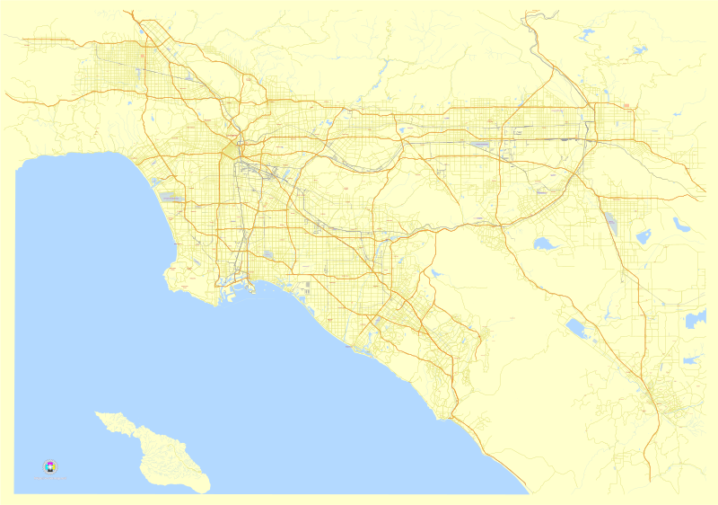 File:Los Angeles California US street map.svg