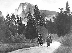 Roosevelt and Muir on Horseback, Yosemite