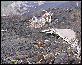 House buried in lava from Mount Etna