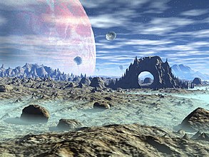 Space art: Planets (demonstration of Bryce 3D program).