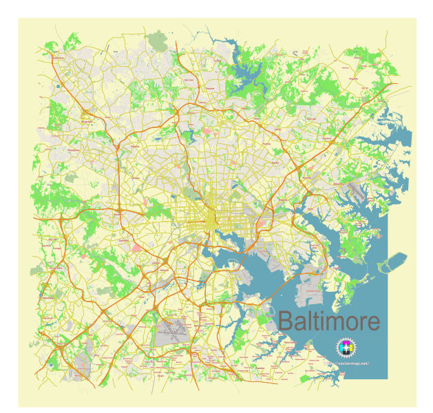 File:Baltimore Maryland US Street map.svg