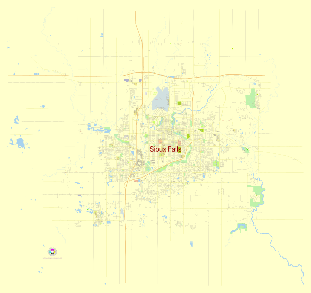 File:Sioux Falls South Dakota US street map.svg