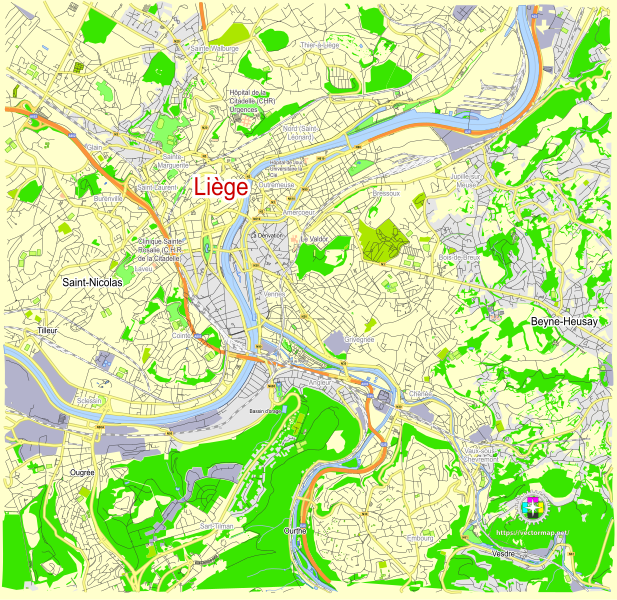 File:Liege Belgium street map.svg