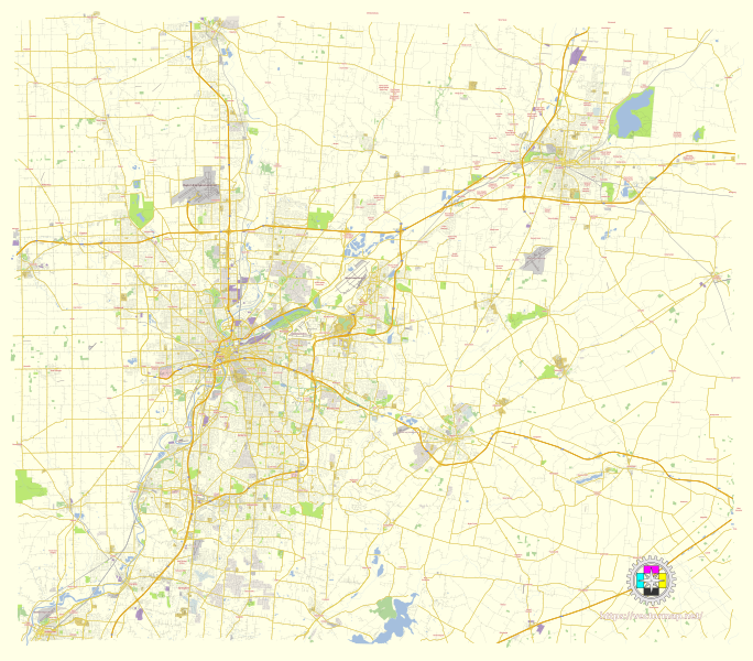 File:Dayton and Springfield Ohio US street road map.svg