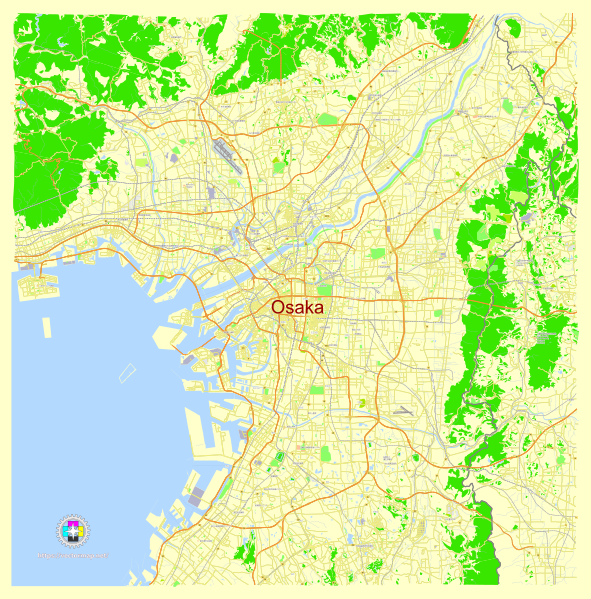 File:Osaka Japan street map.svg