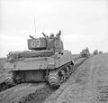 Sherman tanks during Operation 'Charnwood', the attack on Caen, 8 July 1944.