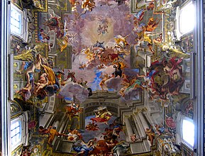 Fresco with the apotheosis of St. Ignactius, church of Sant'Ignazio in Rome, Italy.