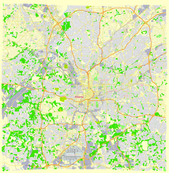 File:Atlanta Georgia US street map vector editable gvl13 svg free.svg