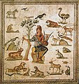 Orpheus surroundend by animals. Ancient Roman floor mosaic, from Palermo